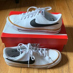 Nike Court Legacy, white and black, size 7Y, worn once